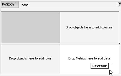 OR Drag and drop the metric from the All Objects pane to the desired position in the template definition window.