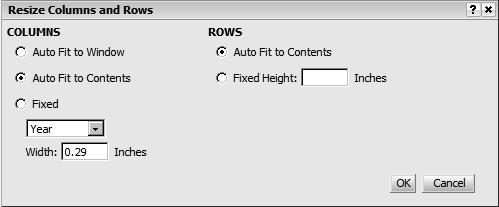 Resizing Columns and Rows Another option under the Format menu is Resize Columns and Rows, which allows you to set custom column widths and row heights for your grid.