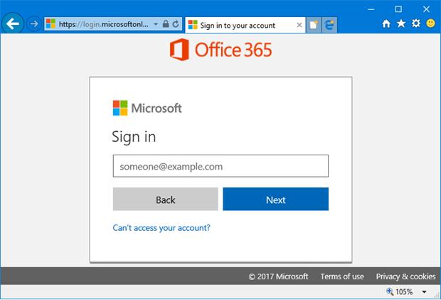 Office 365 portal sign in
