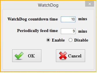 Example: Every 10 min watchdog will monitor the system, in case any error occurs the system will restart automatically when the countdown time reaches 0.
