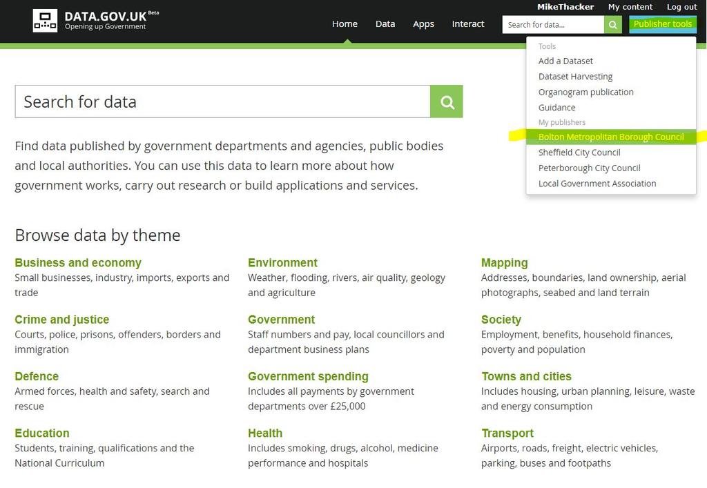 Select Add new dataset From the publishing page for your