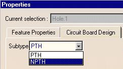 Select the Circuit Board tab. 14. Switch the Subtype to NPTH (non conductive) and click OK.
