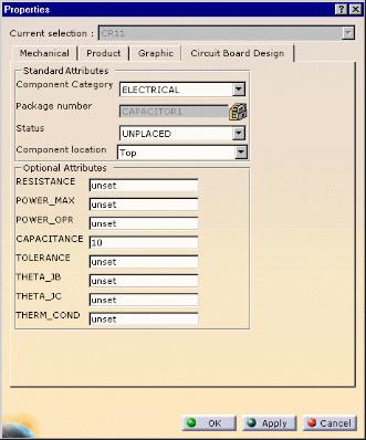 Component Properties Page 76 This task shows how to browse the technological properties of a component. 1. Select a component. 2. Using the right mouse button, open the Properties dialog box. 3.