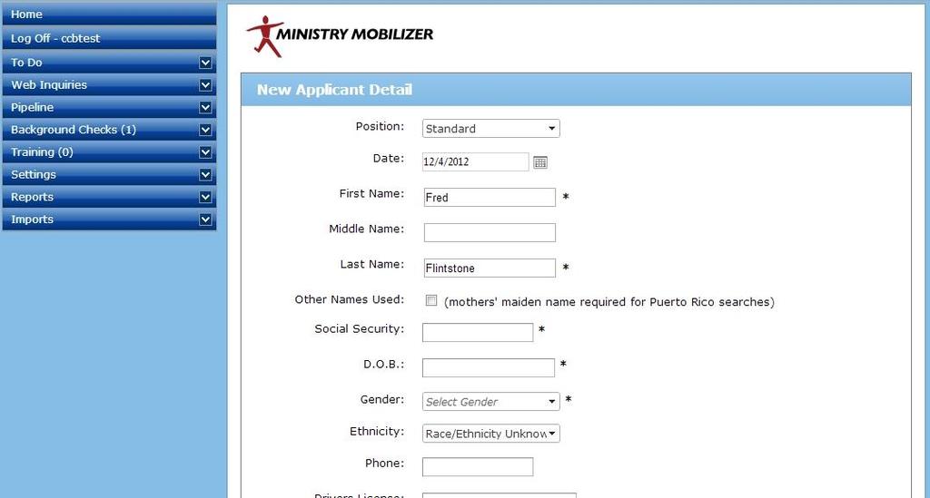Locate your applicant and click Import. 3.