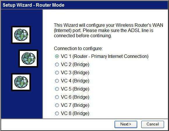 Setup Wizard The first time you connect to the WBR-3600 Router, you should run the Setup Wizard to configure the