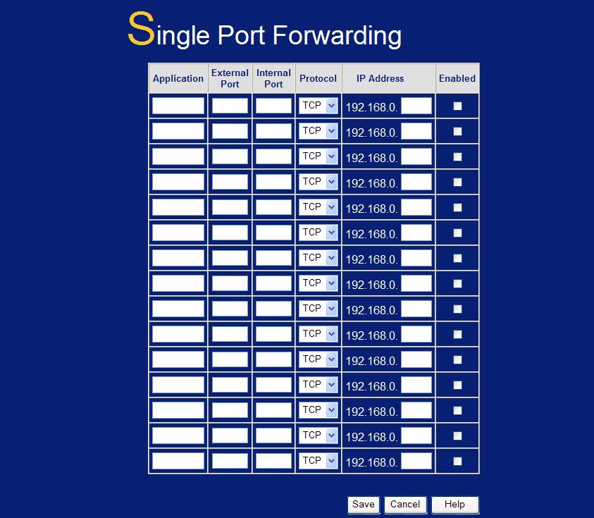 Port Forward This feature allows you to make Servers on your LAN accessible to Internet users.