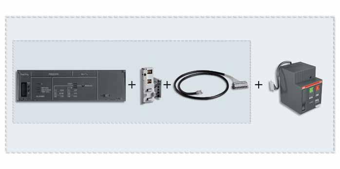 4 ABB solutio for bus commuicatio PR223DS electroic trip uit - PR223DS + AUX-E auxiliary cotacts i electroic versio + X3 coector + MOE-E motor operator with electroic iterface Supervisio ad remote