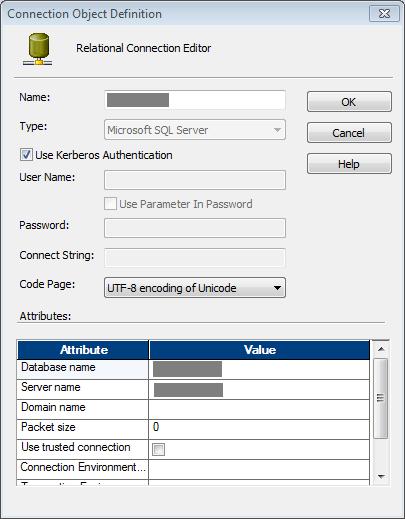 4. To create a connection to a Microsoft SQL Server database, select MSSQL from the Select Subtype list. 5. Click OK. The Connection Object Definition dialog box appears. 6.
