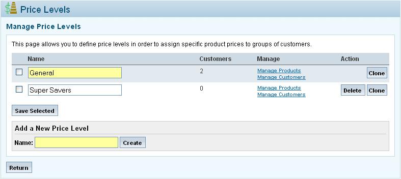 Ecommerce User Manual 85 Price Levels Price levels allow you to customize the prices of certain products on your store for select groups of customers.