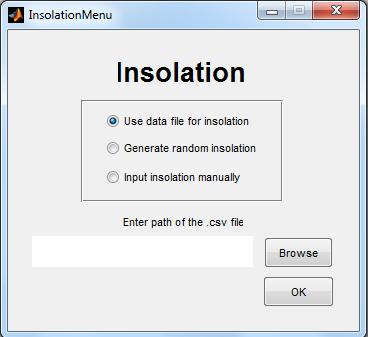 18 2. Insolation Menu: After the type and the configuration of the panel are chosen, the user is