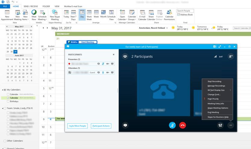 Finding meeting entry information You can easily access the meeting dial-in numbers and participant passcode from the Skype for Business meeting
