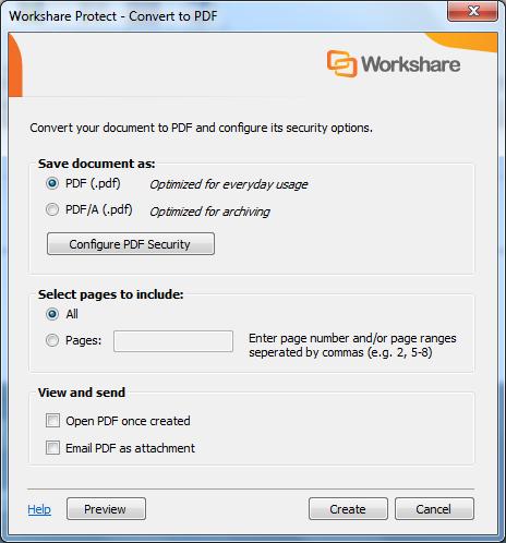 CONVERTING TO PDF Creating PDFs At any time when working on a document in Microsoft Word, Excel or PowerPoint, you can convert the document into PDF or PDF/A.