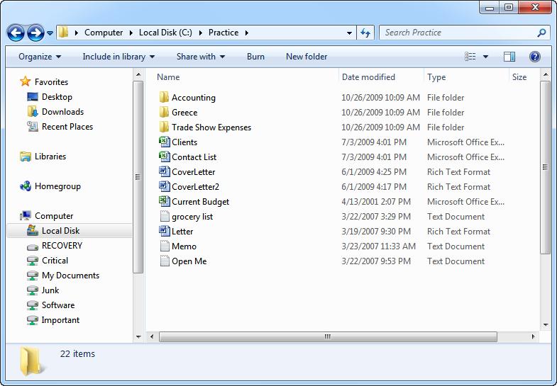 Working with a Window Understanding Parts of the Windows Explorer Window Transitioning to Windows 7 Just the Basics! & Notes: When you open a folder or library in Windows, Windows Explorer appears.