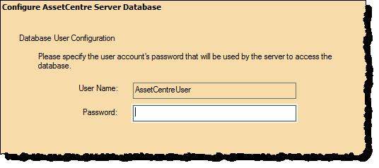 Chapter 4 Install the FactoryTalk AssetCentre server The setup wizard verifies the password. Click Next.