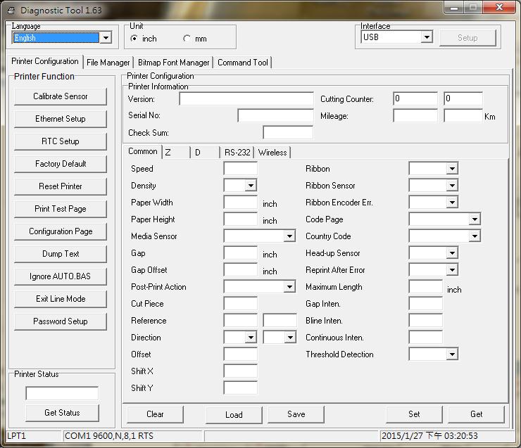 6. Diagnostic Tool TSC s Diagnostic Utility is an integrated tool incorporating features that enable you to explore a printer s settings/status; change a printer s settings; download graphics, fonts