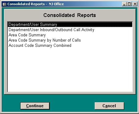 4. Click on Consolidated Reports. The Consolidated Reports screen appears. 5.