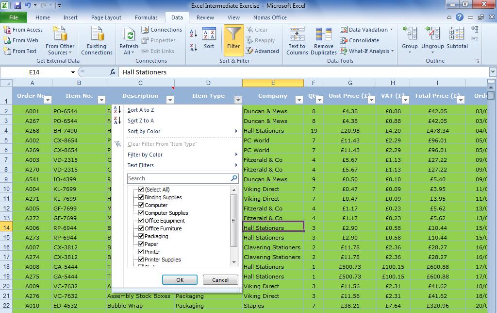 Filter A List Using AutoFilter For this procedure to work, your list must have column labels. 1 Select a cell in the list you want to filter.