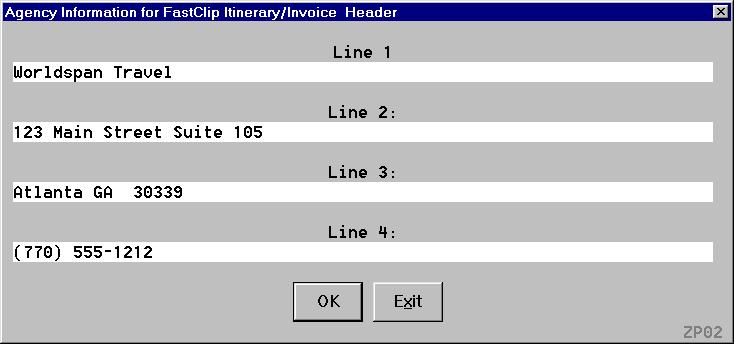 Fast Clip Setup, continued The next dialog box displays to allow entry of freeform header information that is sent in each FastClip file: Type in the free