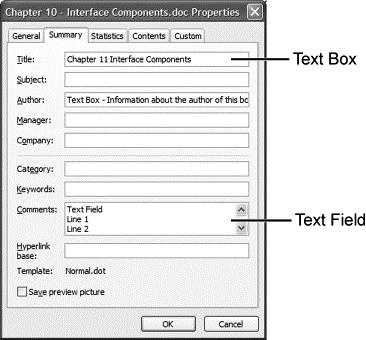 Other Components Text Entry Components A text box should be used when there is a need to gather small,