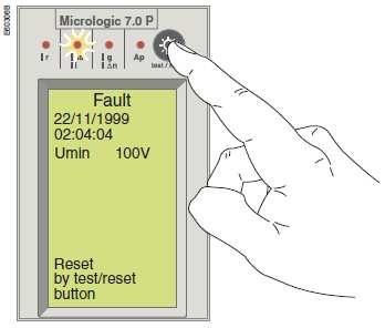 Resetting the Masterpact ACB & M2C or M6C contact after an earth fault trip When the reason for the ACB tripping after an earth fault has been identified and resolved, the ACB can be reset.