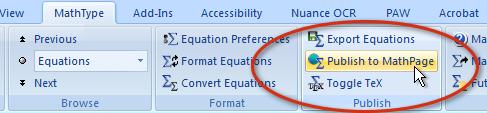Browsing by equation will allow you to quickly jump from one equation to the next and provide a visual indicator of the equation in the document.