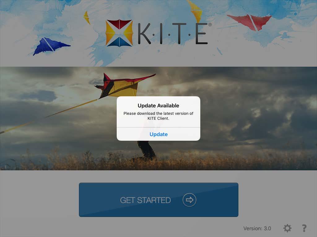 3 Updating Previous Versions Note: KITE Client now automatically prompts to update when a new version is available.