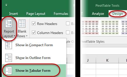 indication of the totals, make sure the cursor is within the PivotTable, and then navigate to