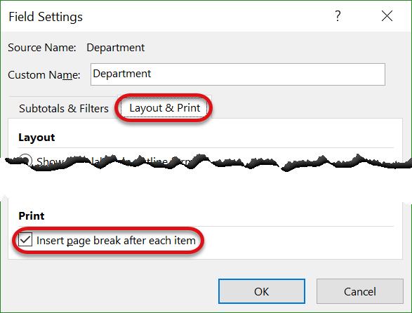 Print Titles in a Report By default, the Titles on the top of a PivotTable will only print on the first page.