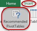 Create a PivotTable When creating a PivotTable, it is best practice to ensure the data does not contain subtotals or blank cells.