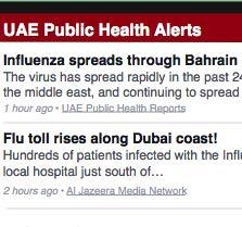 Scenario : Public health alerts and monitoring A sudden outbreak of influenza has been reported in the port of Abu Dhabi.