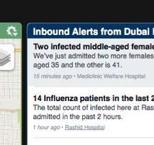 Receive inbound alerts from local hospitals when an influenza case has been admitted.