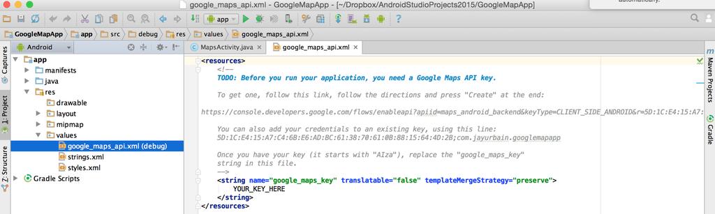 Google Maps API Key Your application needs an API key to access the Google Maps servers. The key is free, and you can use it with any of your applications that call the Google Maps Android API.