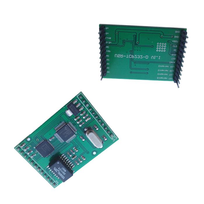 2.3 USR-TCP232-D USR-TCP232-D models to pin package, TTL serial port level, 1.5KV electromagnetic isolation PHY signal, small size, TCPIP compatible weeks meritorious product serial protocol module.