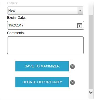 Save the Most Updated Opportunity Revenue Value into Maximizer You can save the total amount of the quote as the revenue of the opportunity in Maximizer.