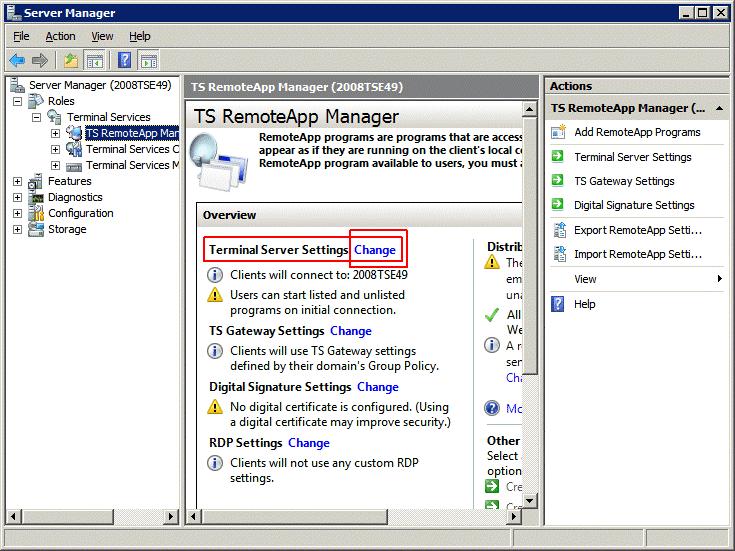 Users need to be members of the Remote Desktop Users group to access the terminal server.