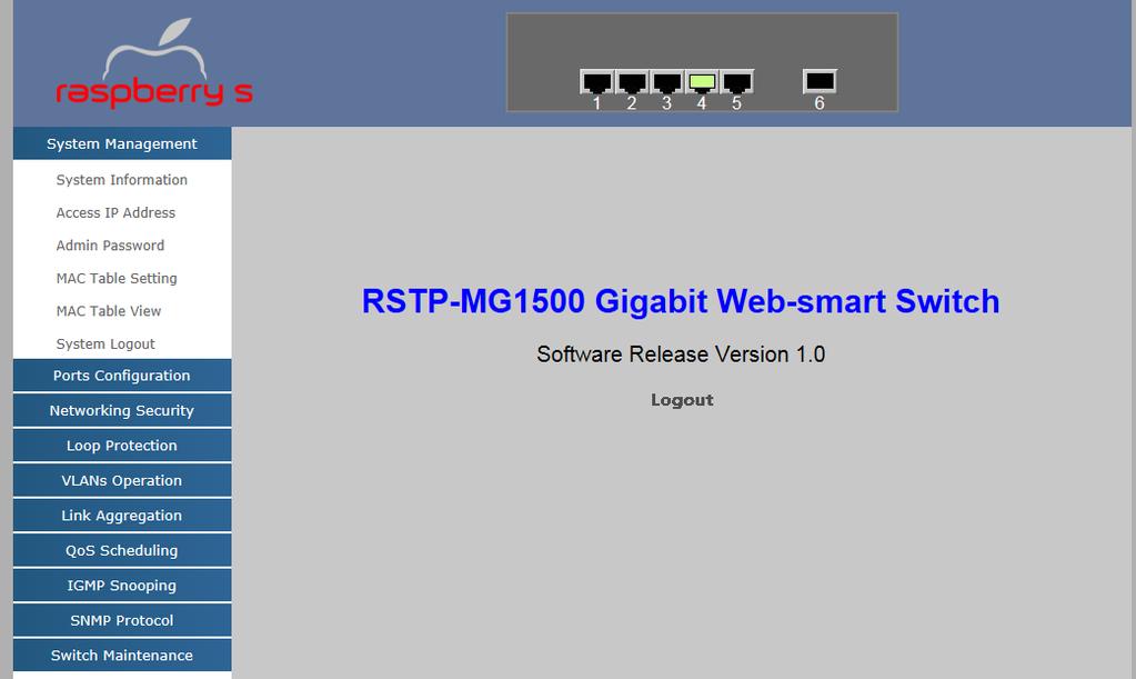 4. CONFIGURATION The Gigabit Ethernet Switch provide Web interface for Switch smart function configuration and make the Switch operate more effectively - They can be configured through the Web