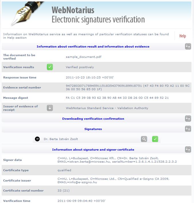 Validation on Web Portal Hungarian