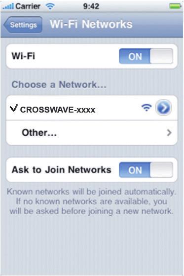 Example 2: Wi-Fi Connection on iphone 1. Select Settings > Wi-Fi, and then turn Wi-Fi on. 2. Automatically detect the networks in range, and then display the access point list. 3.
