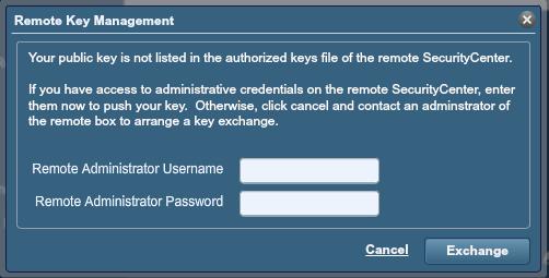 To share data, enter the IP address of the remote SecurityCenter in the Host field and click Retrieve Repositories.