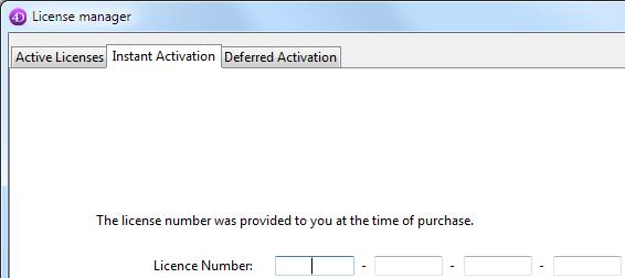 Then enter the license number of the product you want to activate.