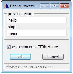 (Due to the page fault handling the needed page could not be available until the CPU wants to execute the instruction at main.) Enter the name of the process to be (without parameters).