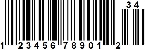 Barcode Example Info Available Settings Upc-A + 2 Product identifying at retail checkout. GTIN included.