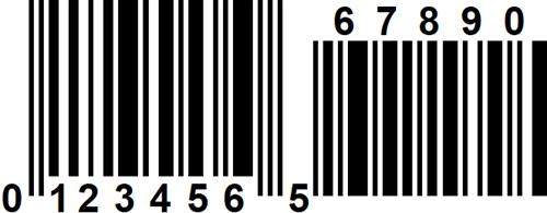 Barcode Example Info Available Settings Upc-E + 5 Product identifying at retail checkout. GTIN (compressed) included. Adapted for smaller packages.