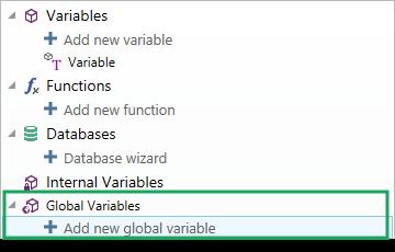 TIP: All label or solution global variables are managed in Dynamic Data Explorer. 8.5.