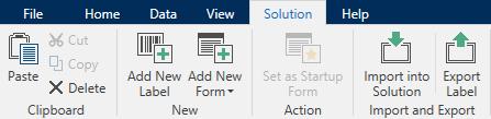 Solution Tab enables quick and easy access to commands that are related to the entire print solution.