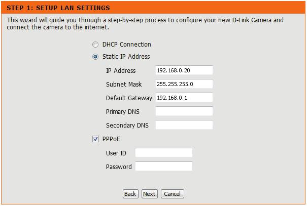 If your router is connected to a router, or you are unsure how your camera will connect to the Internet, select DHCP Connection.