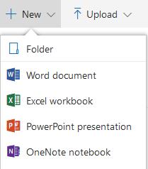 OneNote online If you work via the web browser, you can create a new notebook from OneDrive for business. 1. Click on the start icon in Office 365 and select OneDrive in the quick start view. 3. Enter a file name and press Create.