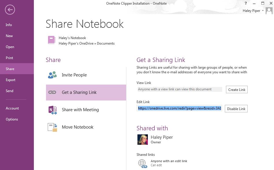 Stop Sharing Notebook You can stop sharing your notebook at any time by doing the following.