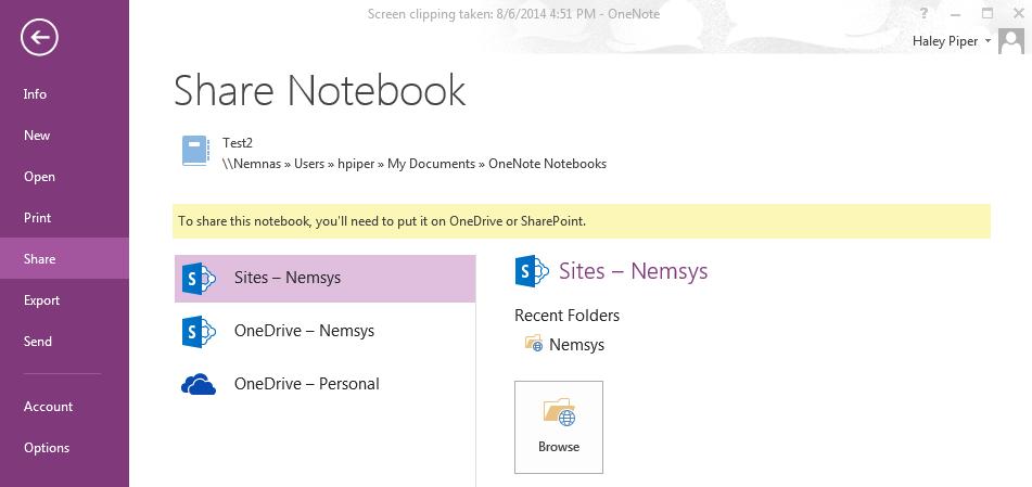 Save and Share Notebooks Saving in other format You notes will automatically save themselves as you work but sometimes you may want to save your notes in a different format.
