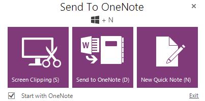 Send to OneNote The Send to OneNote tool can be found on your task bar once you open OneNote.
